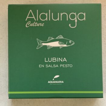 Image of the front of a package of Artesanos Alalunga Sea Bass with Pesto
