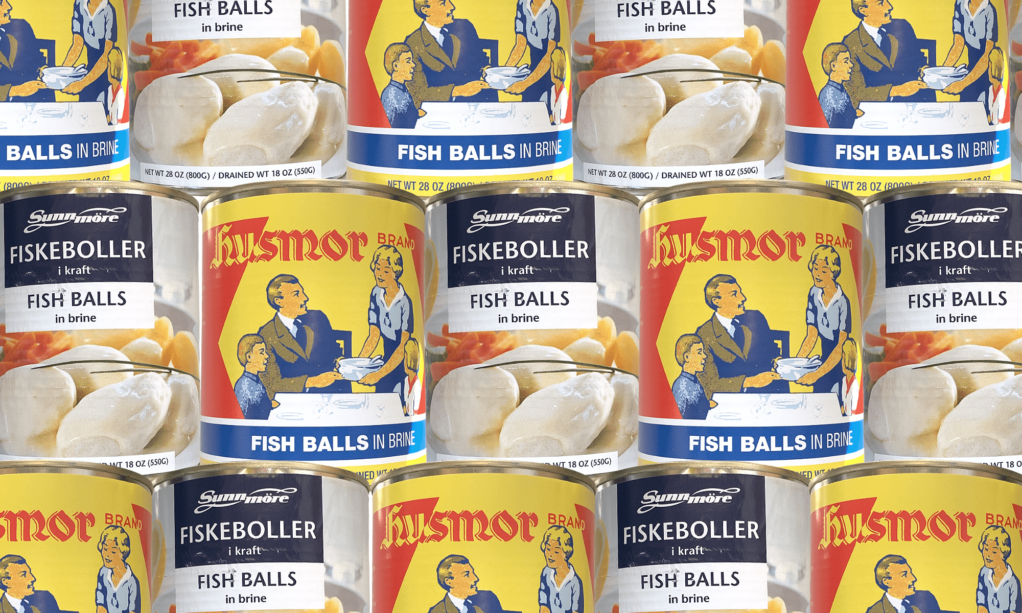 Banner image of husmor and sunnmore fish balls in a can