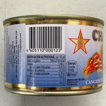 Image of the Nutrition Info panel of a can of Chatka King Crab 15% Legs, 185g