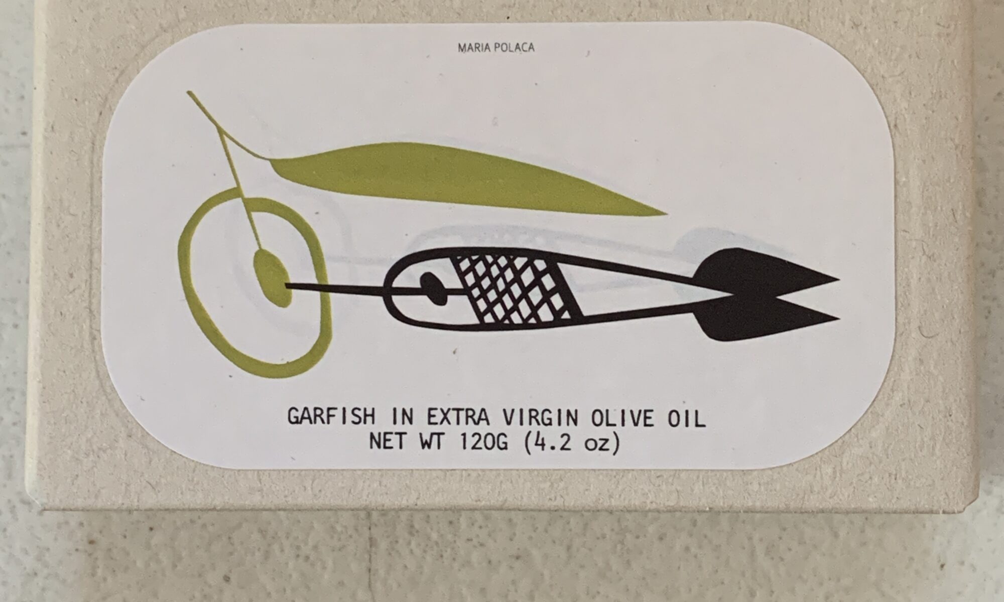 Image of the front of a package of José Gourmet Garfish in Extra Virgin Olive Oil