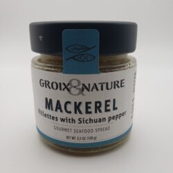 Image of the front of a jar of Groix & Nature Mackerel Rillettes with Sichuan Pepper