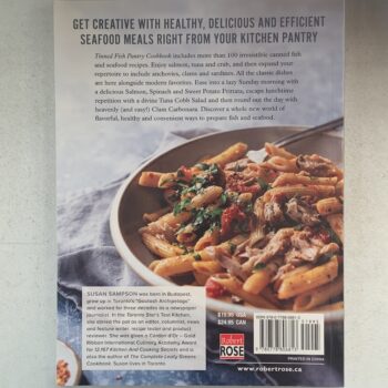 Image of the back cover of Tinned Fish Pantry Cookbook, by Susan Sampson