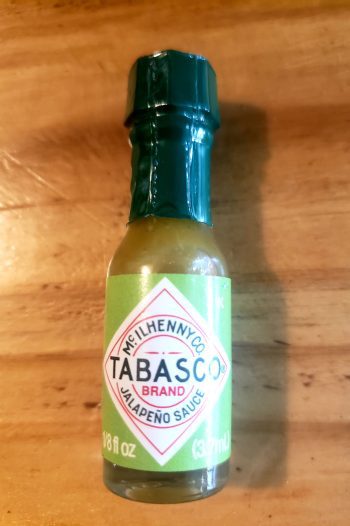 Image of mini bottle of jalapenoTabasco sauce